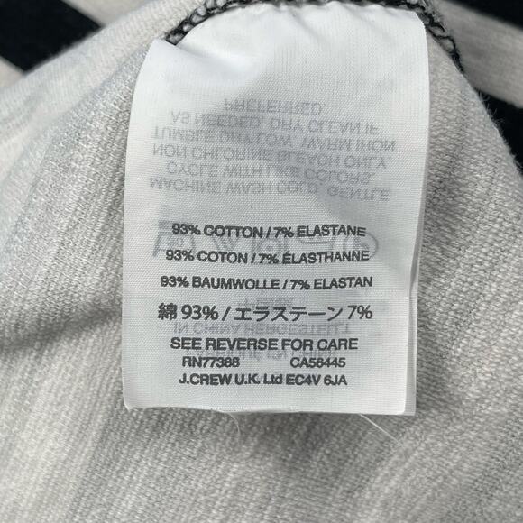 J Crew Dress Womens Small Black White Stripe Shift Seamed Cotton Stretch C6514 - Picture 13 of 16